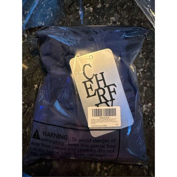 CHERFLY Ruffle Neckline Backstrap Jumpsuit for women navy blue med - Picture 6 of 9